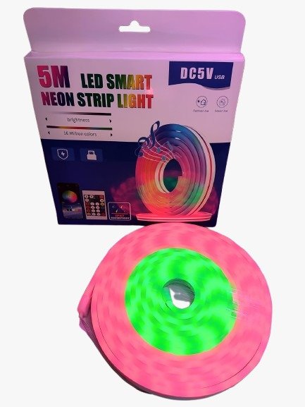 Cinta led neón multicolor 5m ip67 1947 usb + control + app