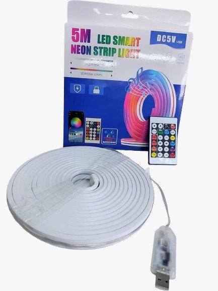 Cinta led neón multicolor 5m ip67 1947 usb + control + app