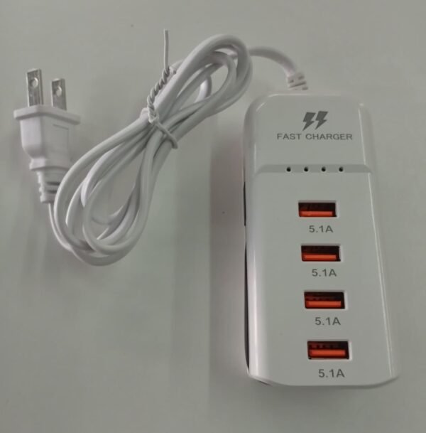 Regleta 4 puertos USB + cable tipo C