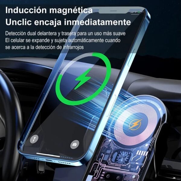 Soporte de auto magnético con carga inalámbrica