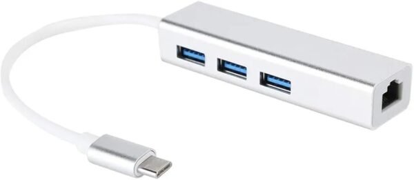 Adaptador de red tipo C a Rj45 + 3 Puertos usb