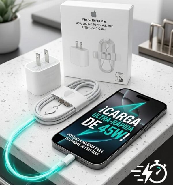 Cargador para iPhone 16 Pro Max 45w