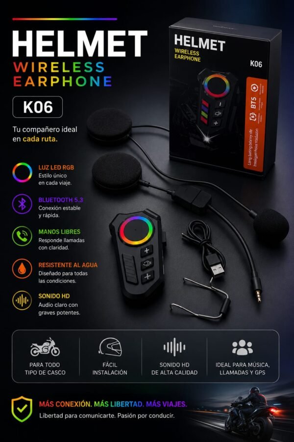Intercomunicador para moto Intercomunicador de moto K06