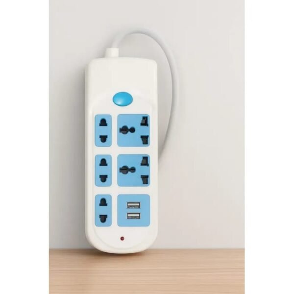 Regleta eléctrica 5 puertos + 2 USB