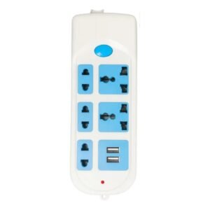 Regleta eléctrica 5 puertos + 2 USB