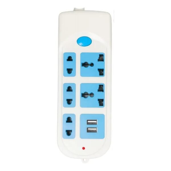 Regleta eléctrica 5 puertos + 2 USB
