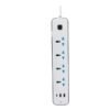 Regleta eléctrica de 4 puertos + 2 USB y 1 tipo-C