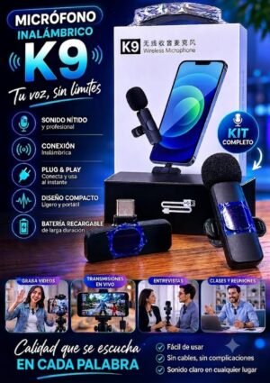 Micrófono inalámbrico recargable Tipo C K9