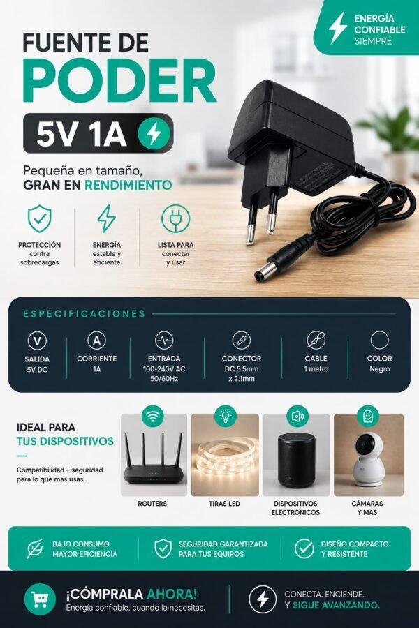 Fuente de poder Fuente de poder 5V 1A