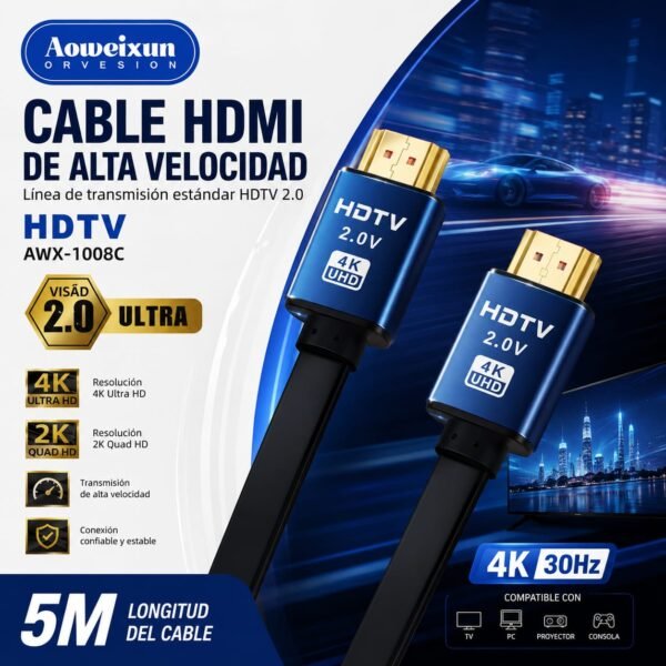 Cable HDMI 5 metros Cable HDMI - HDMI de 5m/ 4K