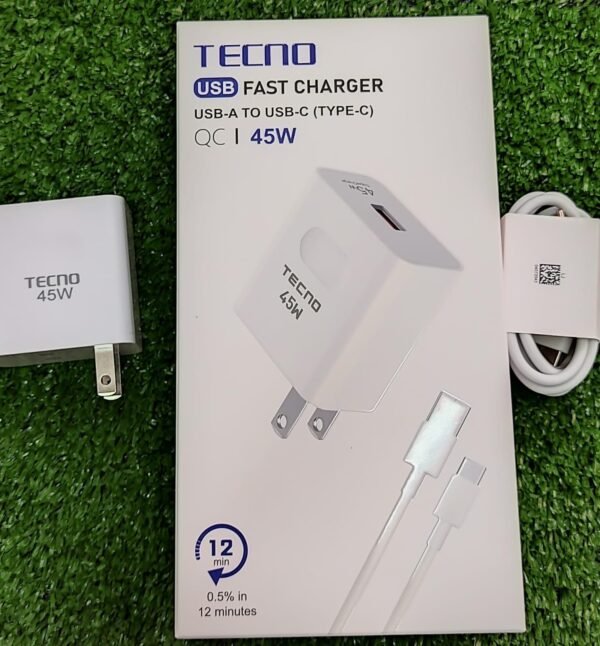 Cargador Tecno de 45w carga rápida