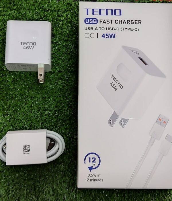 Cargador Tecno de 45w carga rápida