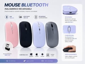 Mouse inalambrico Mouse recargable Inalámbrico + Bluetooth