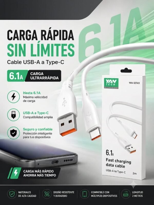 Cable de carga tipo-C 2 metros