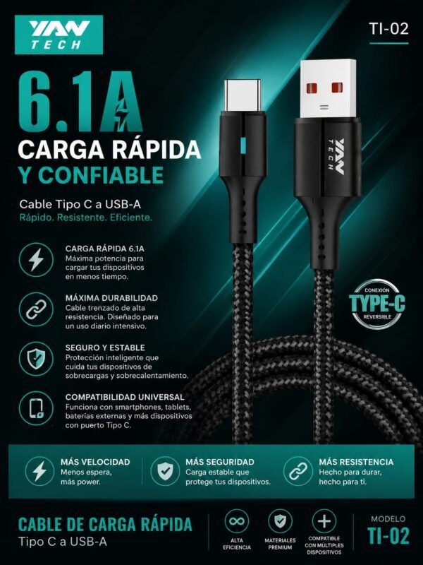 Cable de carga tipo C 1METRO