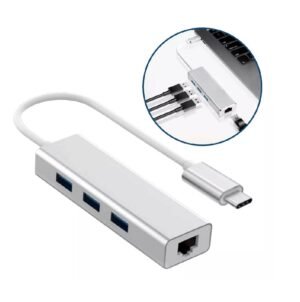Adaptador tipo c a rj45 Adaptador de red tipo C a RJ45 + 3 USB