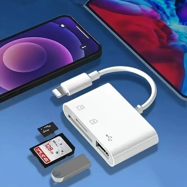 Adaptador lightning Adaptador OTG iPhone tipo Lightning 3 en 1