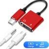 Adaptador Tipo C a audífonos y carga Adaptador Tipo C a audífonos y carga