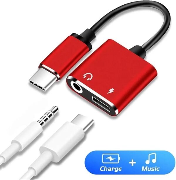 Adaptador Tipo C a audífonos y carga Adaptador Tipo C a audífonos y carga