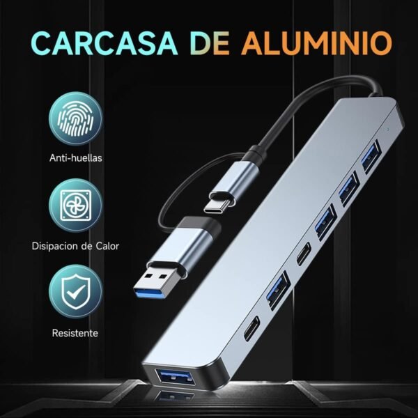 Adaptador 7 en 1 tipo-C