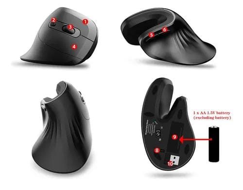 Mouse Ergonómico Inalámbrico D6