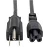 Cable de poder tipo trebol 3 puntos 2 metros