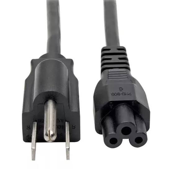 Cable de poder tipo trebol 3 puntos 2 metros